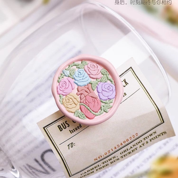 Suidis Fire Paint Seal – Flower Series Rose Brass Carved Seal Head - Image 5