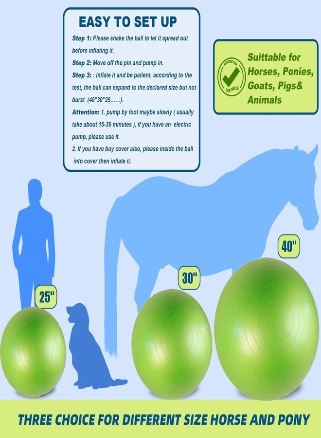 SWYIVY 40inch Green Horse Ball - Extra Large Toy for Adult Horses, Ideal for Pasture & Stall Boredom Relief - Image 5