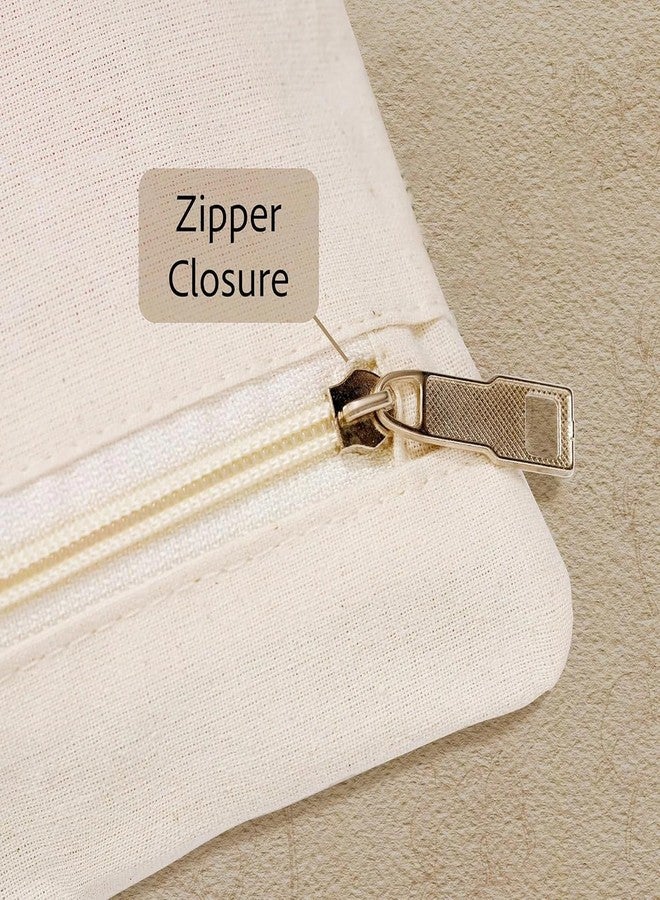 Gritty Cotton Canvas Saree Bag Big Size Single (16x14 Inch) with Zip Closure for Clothes Bags and Wardrobe Organizer with Transparent Mesh Window, Beige (PACK OF 6) - Image 5
