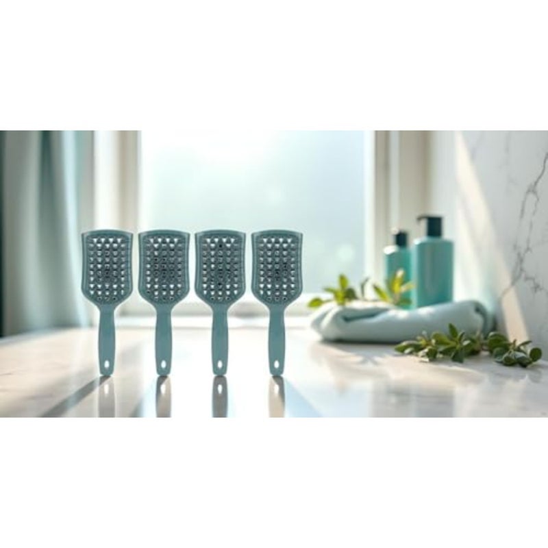 Expert Detangling Hair Brush Set 4Pcs Massaging Styling Combs for Wet/Dry Hair Salon Grade Brushes for Home Use and Travel Ergonomic Scalp Massager - Image 5