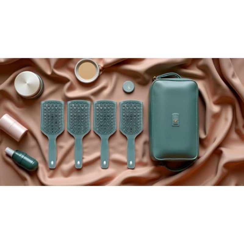 Expert Detangling Hair Brush Set 4Pcs Massaging Styling Combs for Wet/Dry Hair Salon Grade Brushes for Home Use and Travel Ergonomic Scalp Massager - Image 4