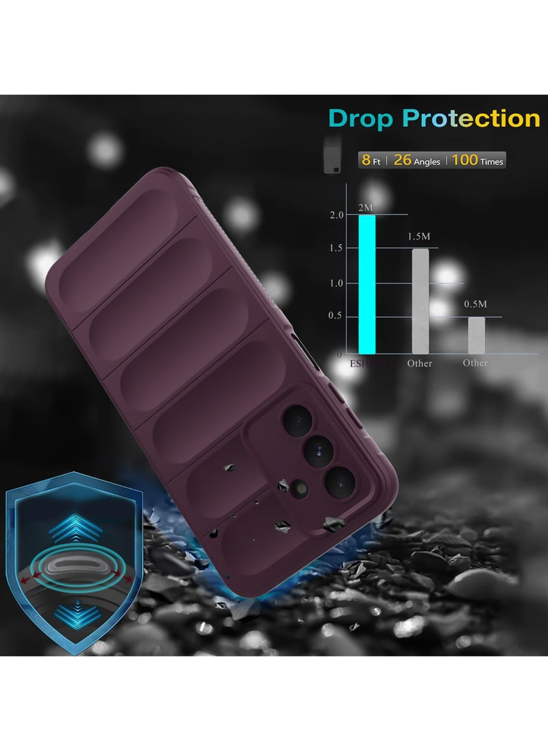 ماركة غير محددة - جراب خلفي من السيليكون عالي الحماية متوافق مع هاتف Samsung Galaxy A16 Magic Shield مقاوم للصدمات مع حماية للكاميرا (أحمر خمري) - Image 1