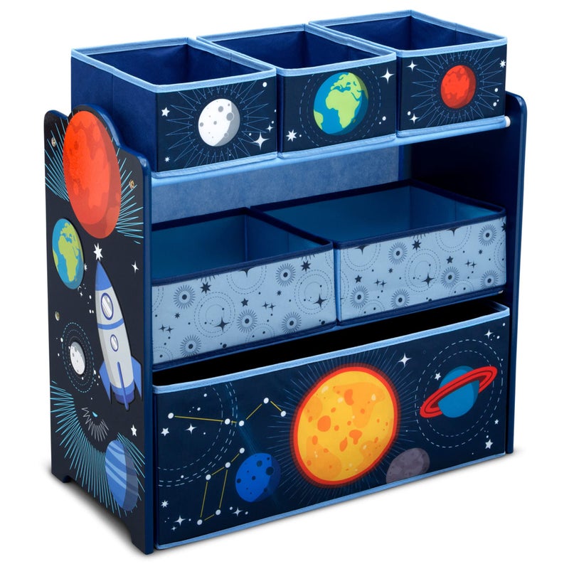 Delta Children Space Adventures Design & Store 6 Bin Toy Storage Organizer - Greenguard Gold Certified, Blue - Image 1