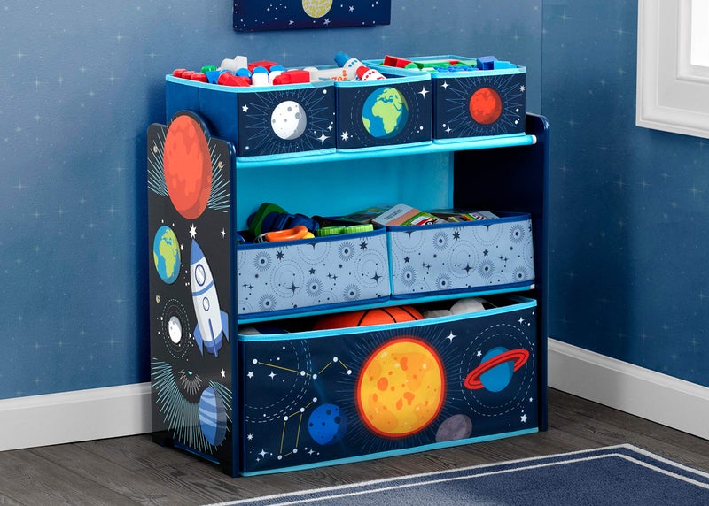 Delta Children Space Adventures Design & Store 6 Bin Toy Storage Organizer - Greenguard Gold Certified, Blue - Image 2