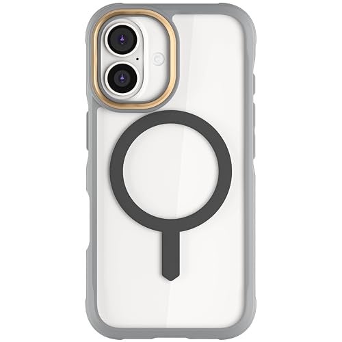 Ghostek Covert iPhone 16 Clear Case - Compatible with MagSafe Accessories, Shockproof Silicone, Minimalist Phone Cover (6.1 Inch, Gray) - Image 1