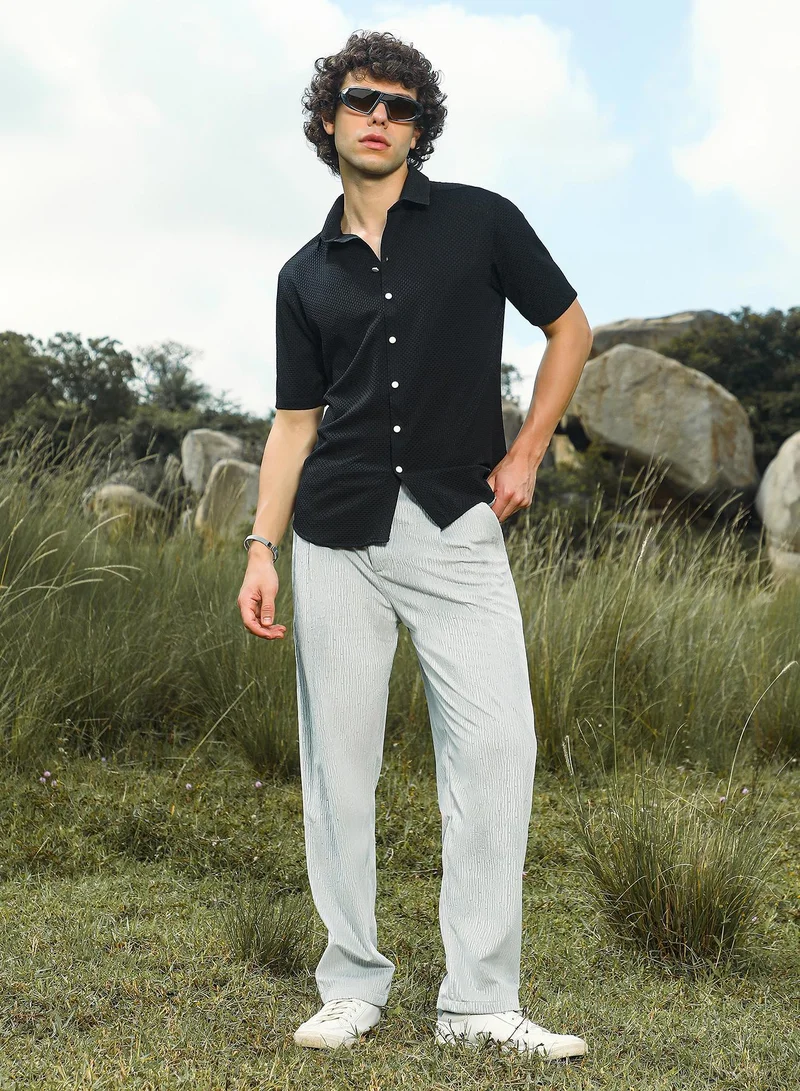كامبوس سوترا Men's Onyx Black Warp-Tactile Shirt