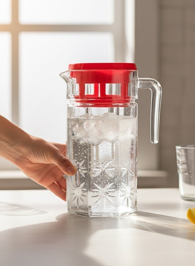 Timmy Carol Glass Pitcher 1.5L with Lid | Premium Clear Beverage Jug | Elegant Serving for Water, Juice & Drinks | Durable & Stylish Design - Image 5