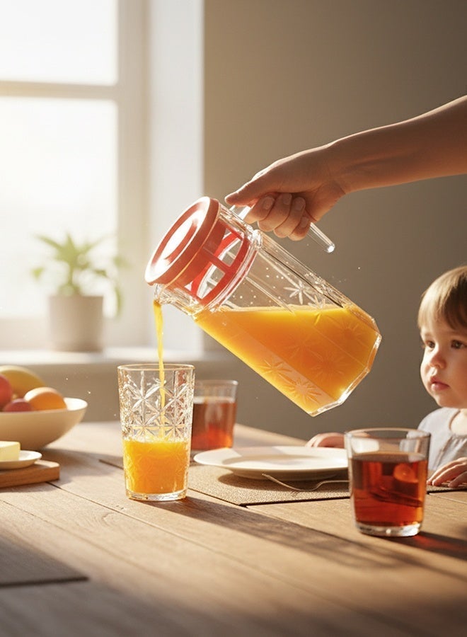 Timmy Carol Glass Pitcher 1.5L with Lid | Premium Clear Beverage Jug | Elegant Serving for Water, Juice & Drinks | Durable & Stylish Design - Image 3