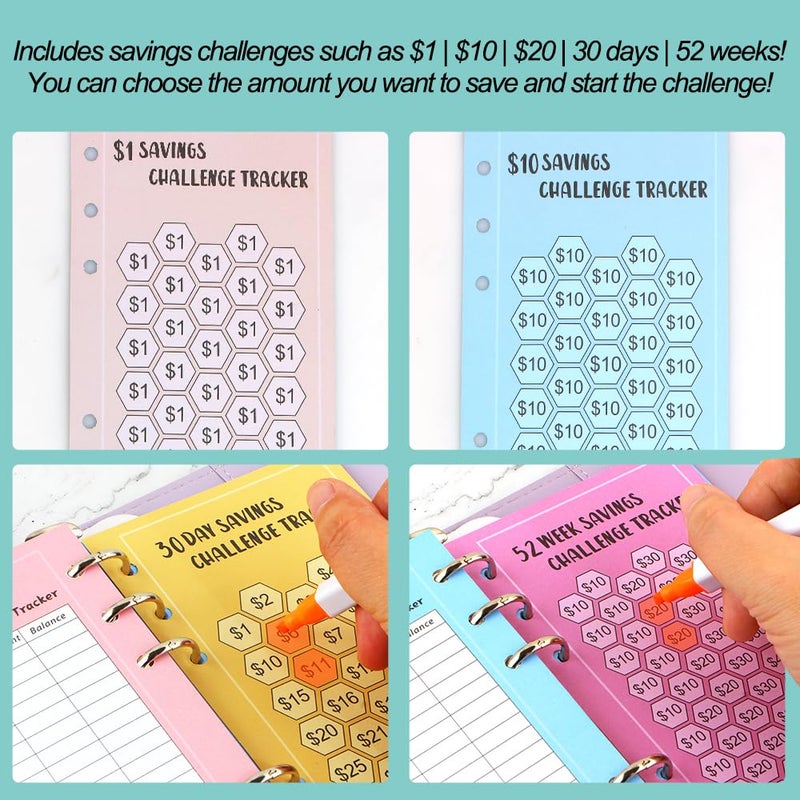 Ddayup Money Saving Challenge Book - 52 Week Savings Tracker with Budget Sheets for A6 Binder - Image 5