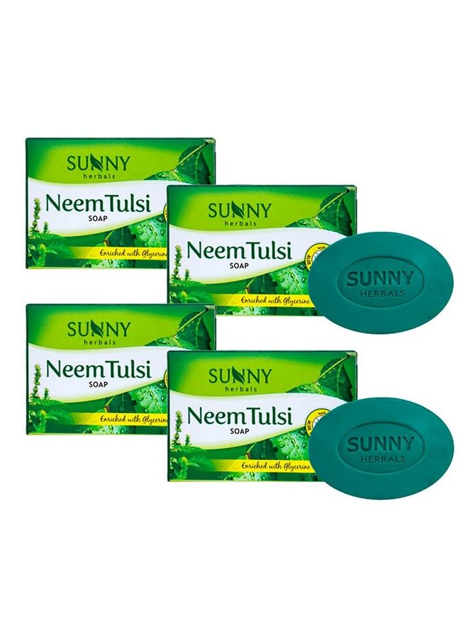 Sunny Neem Tulsi Soap With Aloevera Calendula Cleanses Skin & Prevent Infection ; For Hydratedsupple & Rash Free Skin ; For All Skin Type 75Gm(Pack Of 4) - Image 2
