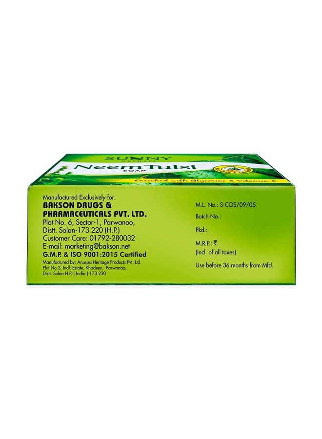 Sunny Neem Tulsi Soap With Aloevera Calendula Cleanses Skin & Prevent Infection ; For Hydratedsupple & Rash Free Skin ; For All Skin Type 75Gm(Pack Of 4) - Image 4