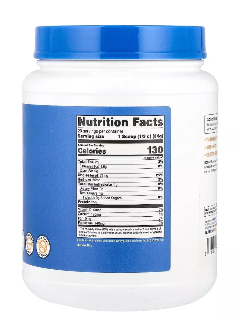 مركز بروتين مصل اللبن نيوتريكوست 1.5 رطل بدون نكهة - Image 2