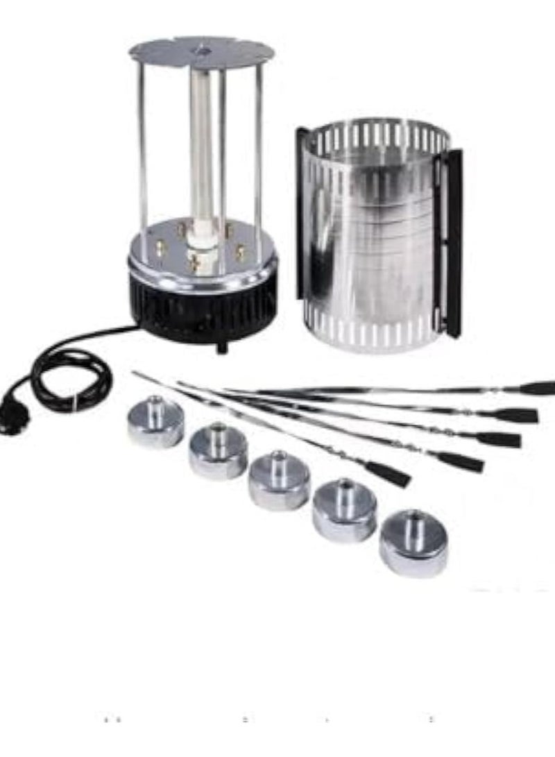 Rabos Electric Grill Indoor Barbecue 360 degree BBQ Grill Machine Automatic Timing Rotating Grill Spiral for Household Party 9 Long Skewers Grill Fork - Image 4