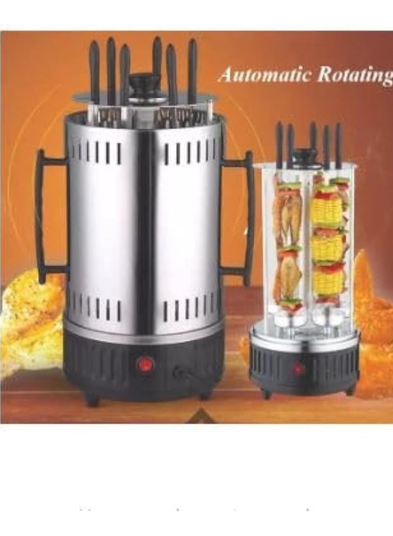 Rabos Electric Grill Indoor Barbecue 360 degree BBQ Grill Machine Automatic Timing Rotating Grill Spiral for Household Party 9 Long Skewers Grill Fork - Image 2