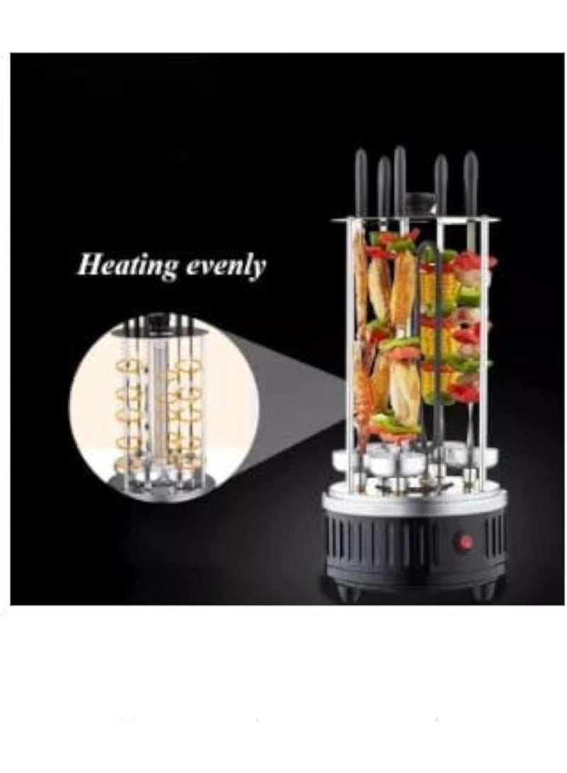 Rabos Electric Grill Indoor Barbecue 360 degree BBQ Grill Machine Automatic Timing Rotating Grill Spiral for Household Party 9 Long Skewers Grill Fork - Image 3