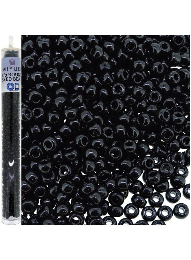 Miyuki Round Seed Bead Size 8/0 22G Tube Opaque Black - Image 1