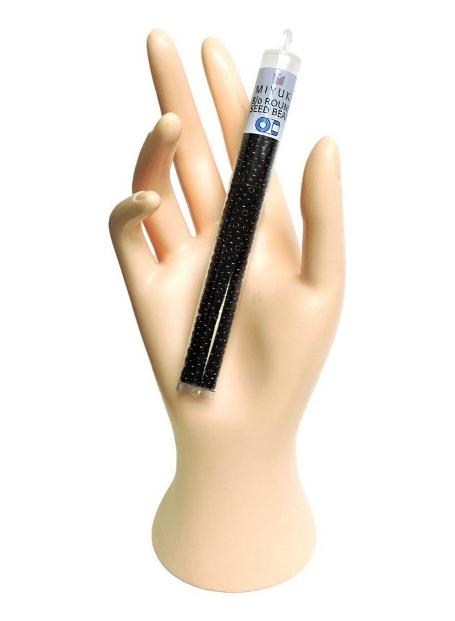Miyuki Round Seed Bead Size 8/0 22G Tube Opaque Black - Image 2