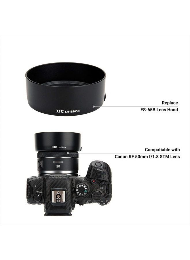 JJC - Lens Hood for Canon RF 50mm F1.8 STM on EOS R6 R5 RP R Camera, Reversible Lens Shade Replace Canon ES-65B Lens Hood, Compatible with 43mm Filters and 43mm Lens Cap - Image 1