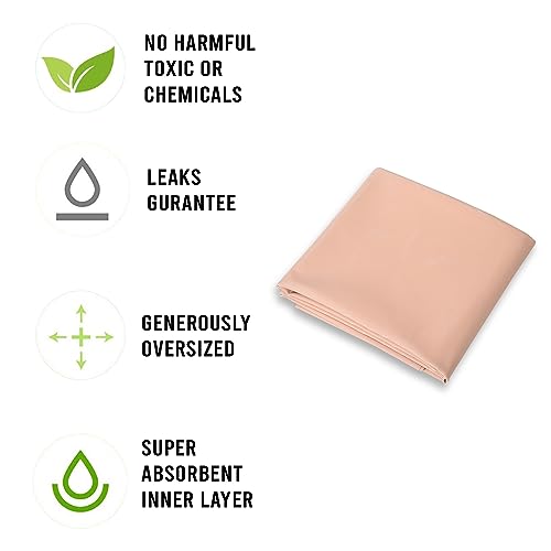 Aqbah Ultra Soft Rubber Sheet for Bed Adult, Toddler, Mattress Protector, Non Absorbent Reusable Crib Mattress Protection Non-Allergic (Peach 78X36 inches) - Image 4