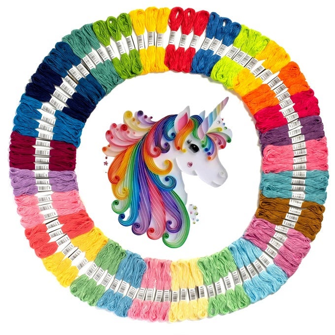 ATHENAS ELEMENTS EMBROIDERY FLOSS RAINBOW THREAD FOR EMBROIDERY CROSS STITCH THREAD CUSTOMIZED INDEPENDENT PACKAGING100 COLORSUNICORN COLOR PALETTES