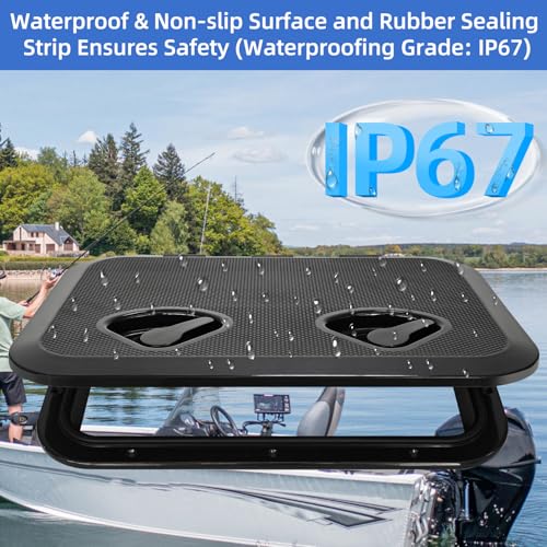 CLLOMAGY 17.3"x12.4" Boat Hatch Deck Access Lid,Marine Deck Access Hatch Door Cover for Bass/John/Fishing/Skiff/Sailboat/Yacht & RV/Camper Van,Durable&Weatherproof Boat Access Lid Cover-1PCS - Image 4