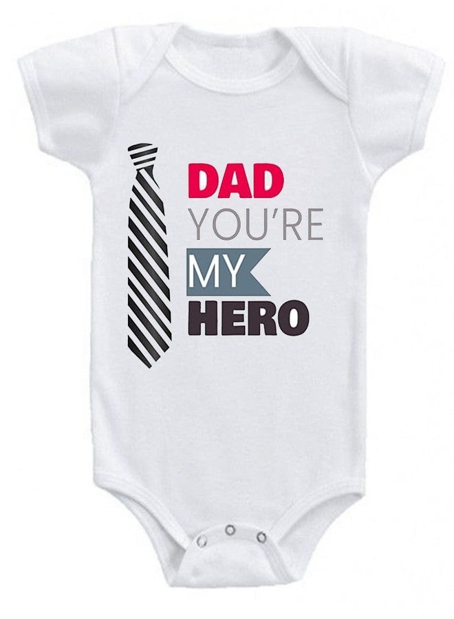 American Apple Printed Romper Dress Baby Sleep Suit for Baby Boys & Baby Girls Super Papa, Super Dad, My Daddy My Hero Theme Gift Rompers (9-12 Months, Dad You Are My Hero 3) - Image 1