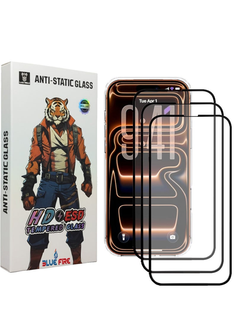 BlueFire [3-Pack] iPhone 17 Pro Screen Protector , 9H Military-Grade Tempered Glass, 8K Ultra HD Clear, Anti-Fingerprint, Bubble-Free Installation Kit, Shockproof & Scratch Resistant - Image 1