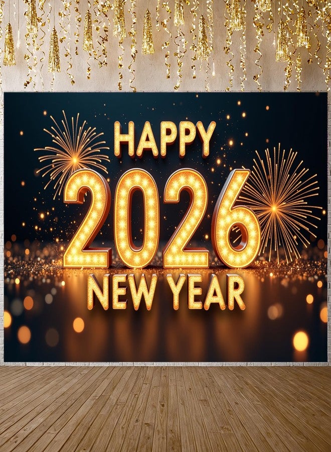 LUUFILx 2026 Happy New Year Banner Happy New Year Decoration Glitter Backdrop for Eve Party Photograph Supplies 2026 Background Banner - Image 5