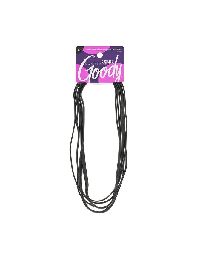 قودي  غطاء رأس ضيق مسطح للنساء من GOODY، للشعر الرقيق، أسود، 6 قطع - Image 1