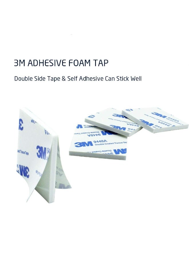 3M 100 Pieces 3m Double Sided Sticky Pads Super-Sticky Adhesive Foam Pads | 26 x 26 x 3mm Mounting Adhesive Pad Tap | Square,White - Image 2
