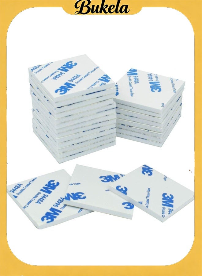 3M 100 Pieces 3m Double Sided Sticky Pads Super-Sticky Adhesive Foam Pads | 26 x 26 x 3mm Mounting Adhesive Pad Tap | Square,White - Image 1