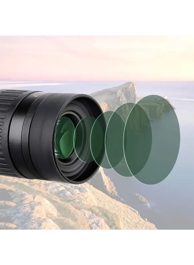 7 عدسة تكبير 21 ملم للتلسكوب عالية الوضوح تركيز يدوي زجاج بصري جسم معدني مناسب عالميًا أسود - Image 4