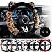Laoybho Car Steering Wheel Cover Fluffy Leopard Steering Wheel Accessories Black - Image 2