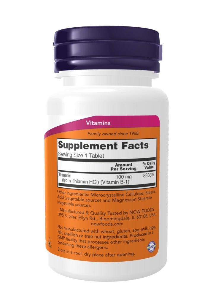 now Vitamin B-1 100 mg 100 Tablets - Image 2