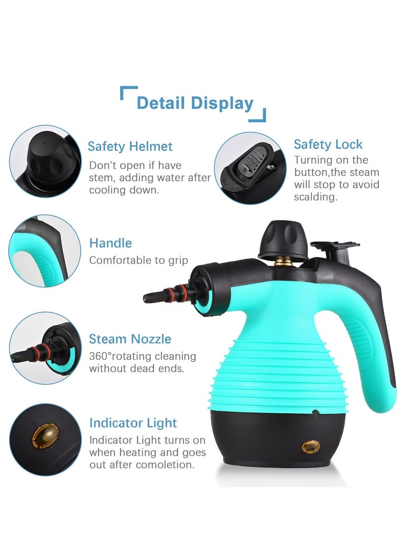 1050W Portable Steam Cleaner, Small Household Handheld Steam Cleaner, Multifunctional Steam Cleaner, 350 ml Water Tank With 9 Accessories For Kitchen, Sofa, Bathroom, Car Window - Image 2
