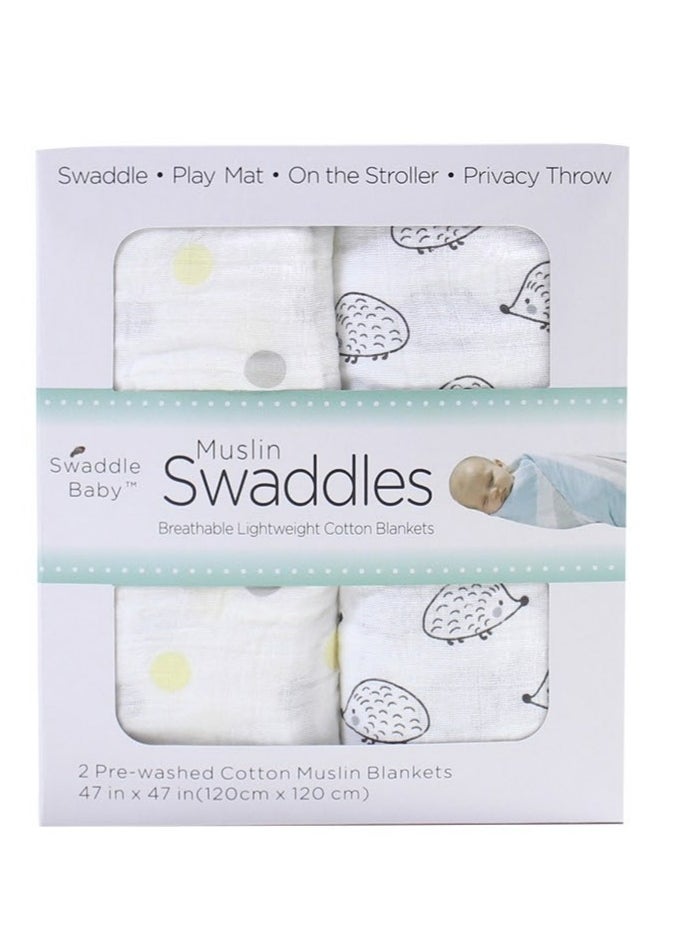 Factory Price - 2 Piece Newborn Swaddle Muslin Gift Set 120 X 120 cm - Image 1