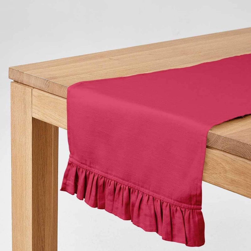 Vargottam Fuschia Pink Home Décor Washable Dining Table Cotton Slub Table Runner Home Table Linen Layout-14 x 48 Inch - Image 2