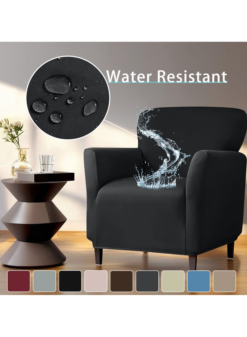 DUNISO Single armchair sofa cover, banquet solid color armchair cover, waterproof chair cover, anti slip dog pet friendly furniture protection cover - Image 1