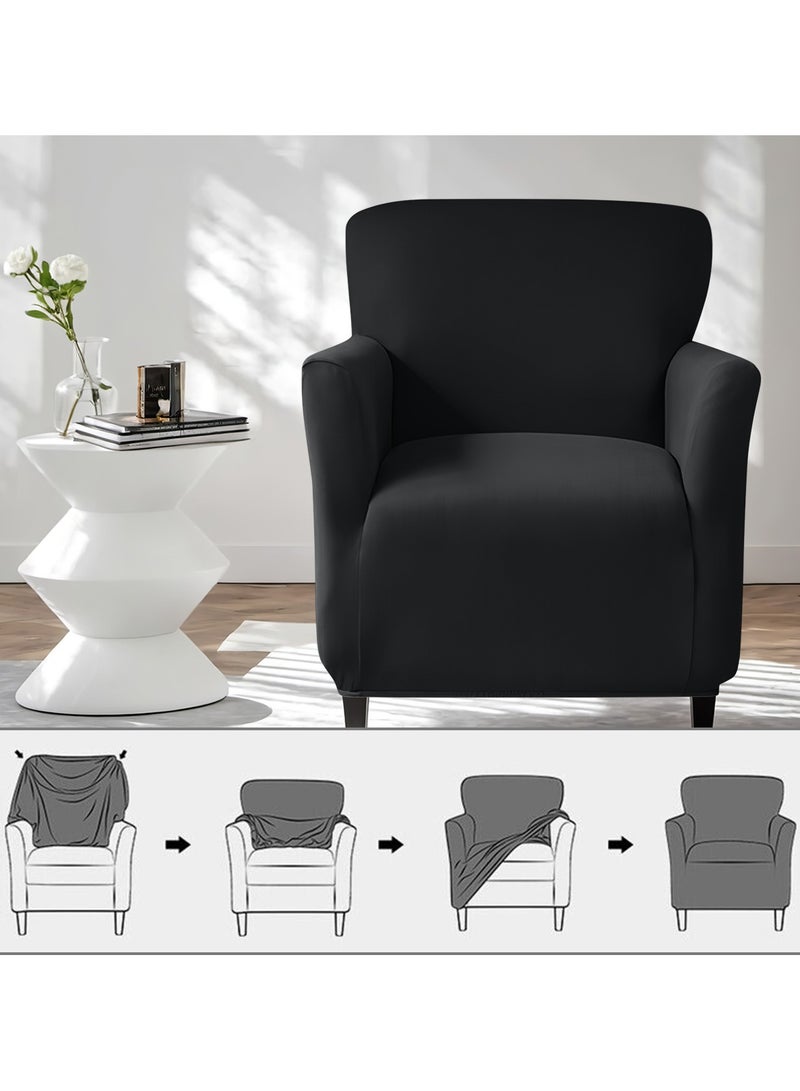 DUNISO Single armchair sofa cover, banquet solid color armchair cover, waterproof chair cover, anti slip dog pet friendly furniture protection cover - Image 3