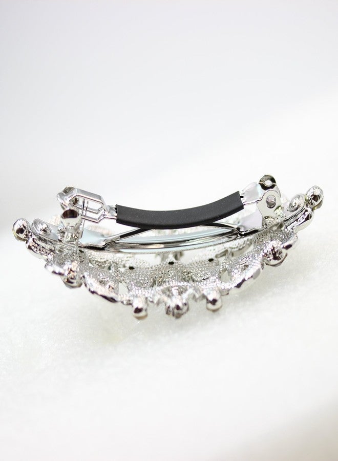 Faship Gorgeous Red Crystal Floral Hair Barrette Clip - Image 5