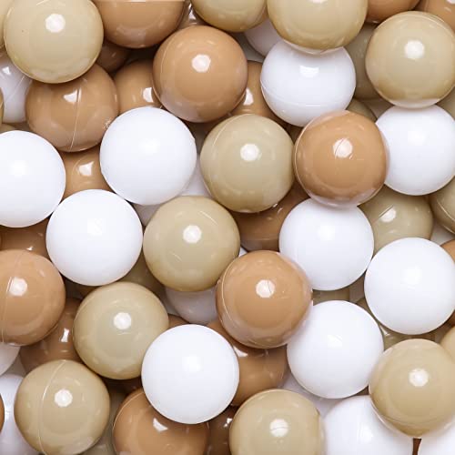 Realhaha Ball Pit Balls 100 Play Balls Plastic Balls for Baby Girls Toddlers Kids Play Tent Pool Playhouse Playpen Party Decoration Khaki - Image 1