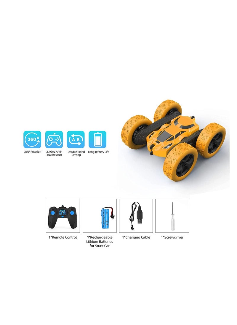 RC Car Toys Remote Control Stunt Car 360 Degree Flips Double Sided Rotating Yellow - pzsku/ZECCED24A296E95F08D73Z/45/_/1656939264/76c691e8-fa42-4139-b8e4-3c4cfb3a6eea