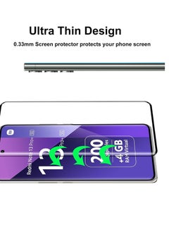 ماركة غير محددة واقي شاشة لهاتف Redmi Note 13 Pro Plus واقي شاشة من الزجاج المقسى تغطية كاملة للشاشة HD وضوح ثلاثي الأبعاد بحافة منحنية زجاج مضاد للكسر ومقاوم للخدش لهاتف Xiaomi Redmi Note 13 Pro Plus أسود  - Image 2