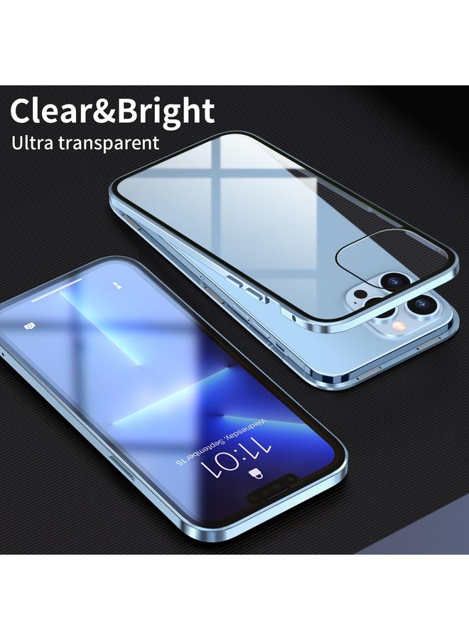 Zaboon Case For iPhone 13 Pro HD Magnetic Metal Frame Double-sided Tempered Glass Phone Case - Image 2
