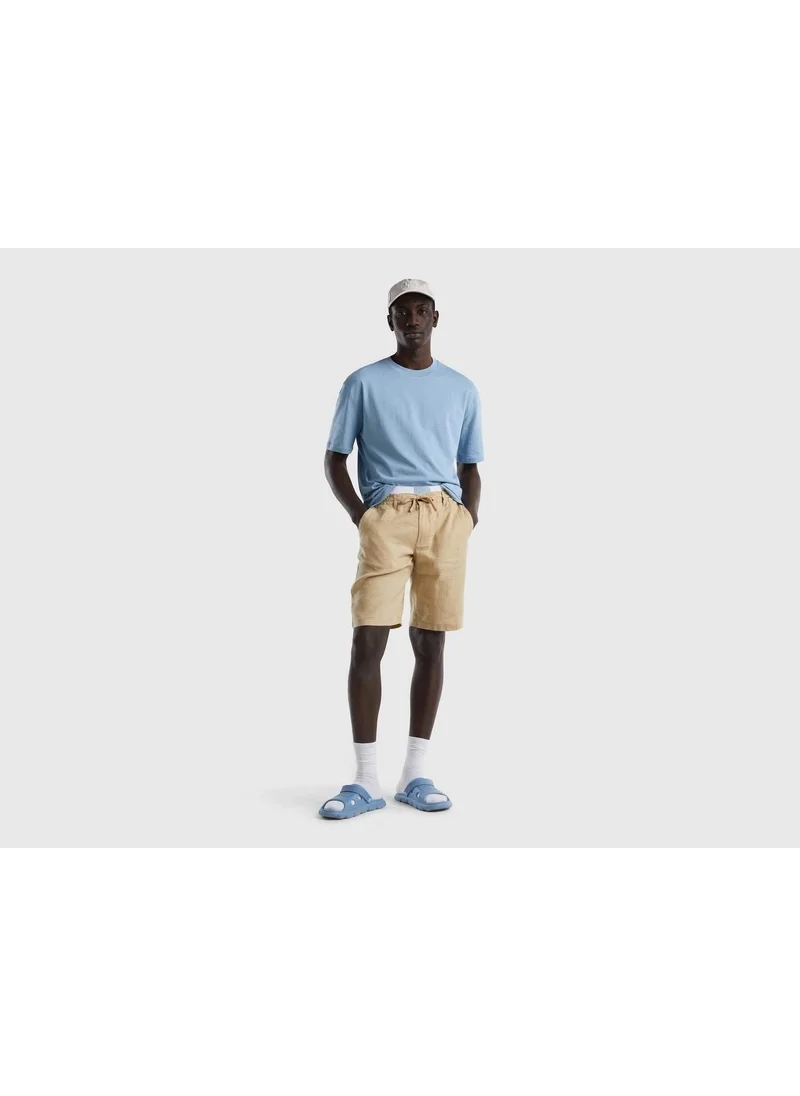 UNITED COLORS OF BENETTON Linen Men's Shorts 4AGH59578