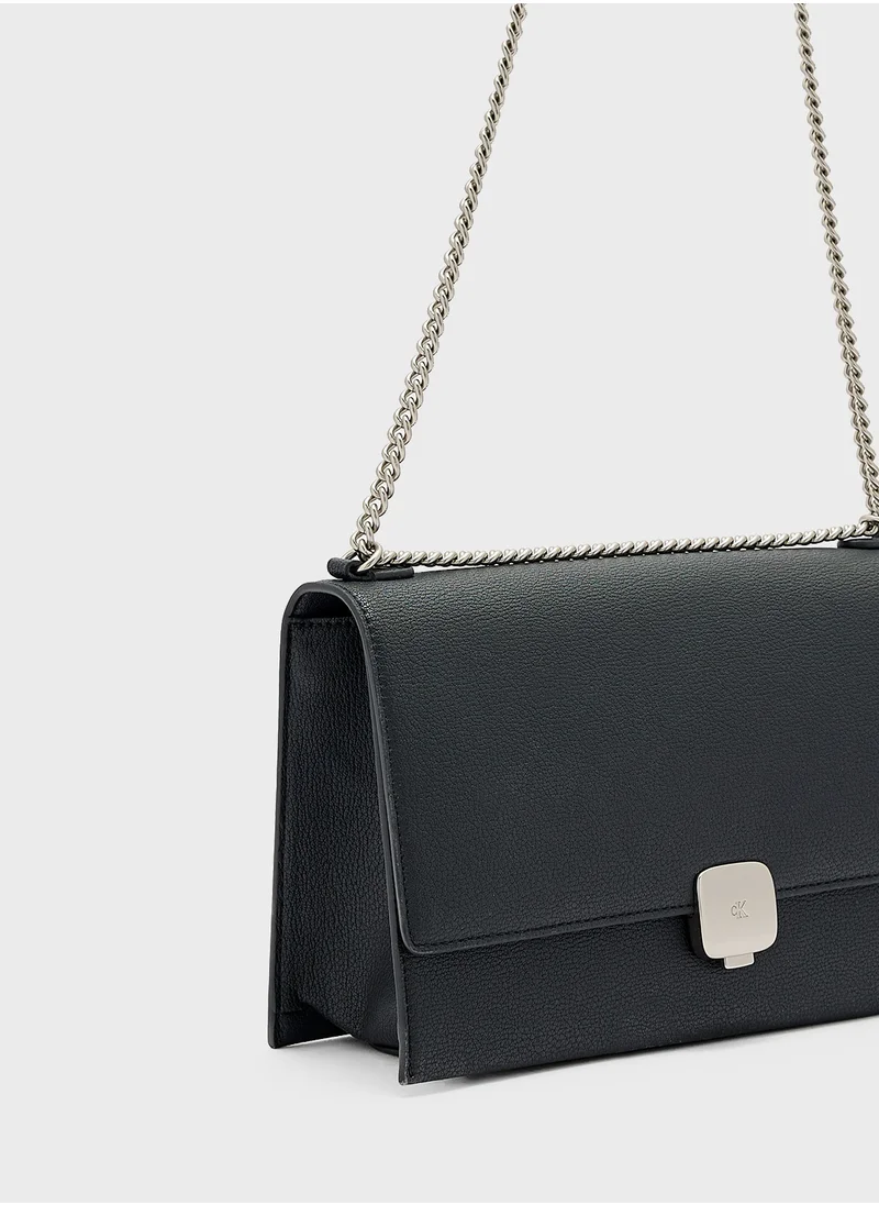 Calvin Klein Jeans Forged Chain Flap Crossbody