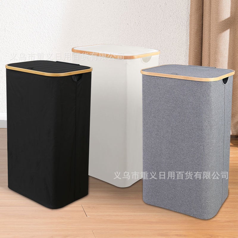 Nanzhu Foldable Laundry Basket With Large Capacity, Lid, And Inner Pocket, Dust-Proof Laundry Hamper, Storage Basket For Clothes - Image 2