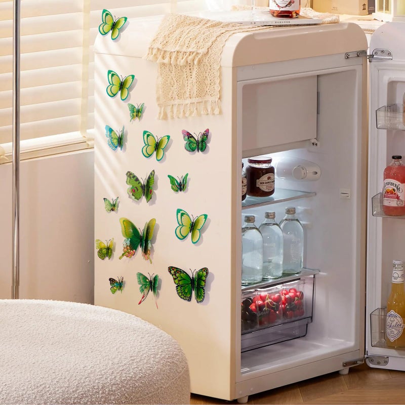 SAOROPEB 3D Butterfly Wall Decor  24 Pcs Double Layer Butterfly Decorations for Party Decorations Locker Decor Refrigerator Decal  Reusable (Green) - Image 4