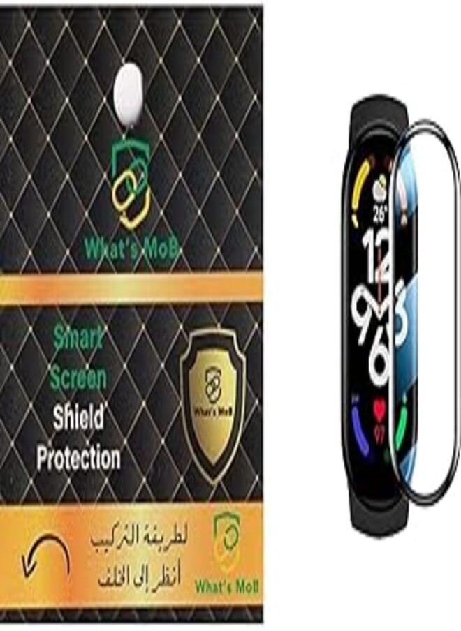 What's MoB - What's MoB Screen Protector Pet With Black Frame Compatible With Mi Band 7 - Black - Image 1