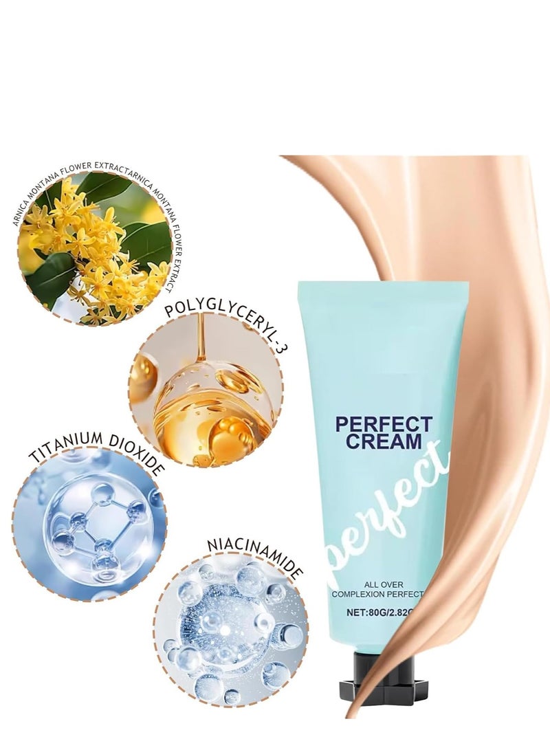 EELHOE Perfect Cream ,Supreme Creme All-Over Complexion Perfector, Beauty Body Coverage Perfector, Supreme Cream Body Perfector, Long Lasting Full Coverage Concealer, Leg Makeup Waterproof No Transfer (80g) - Image 3